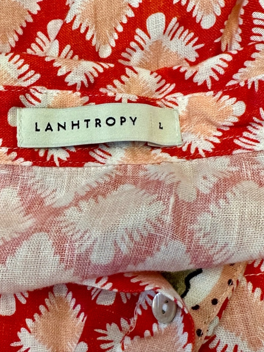 Lanhtropy Island Linen Shirt Tangier Print 100% Organic Linen Oversized L - Picture 4 of 14